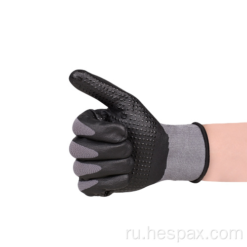 HESPAX Safety Gloves Нейлоновый микрофом нитрил против масла